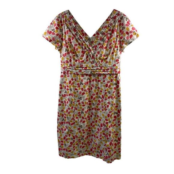Boden Floral V Neck Cap Sleeves Dress Size 8L - Picture 1 of 10